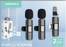 🎤 Kit 2 Microfones Sem Fios K9 para Android e iPhone