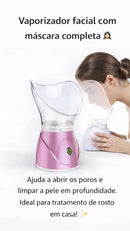 Vaporizador Facial com Máscara Completa – Limpeza Profunda em Casa ✨