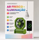 Ventoinha Multifunções Recarregável com Power Bank e Iluminação LED