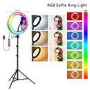 Ring Light Colorido MJ26 – Tripé Suporte para 1 Telemóvel 26cm Diâmetro